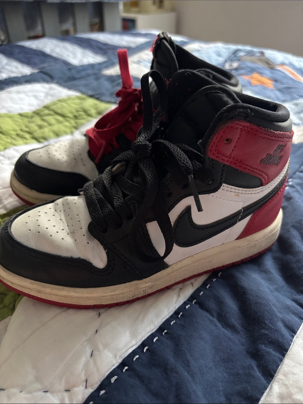 Nike Jordan High-Top Sneakers in Black, White, Red